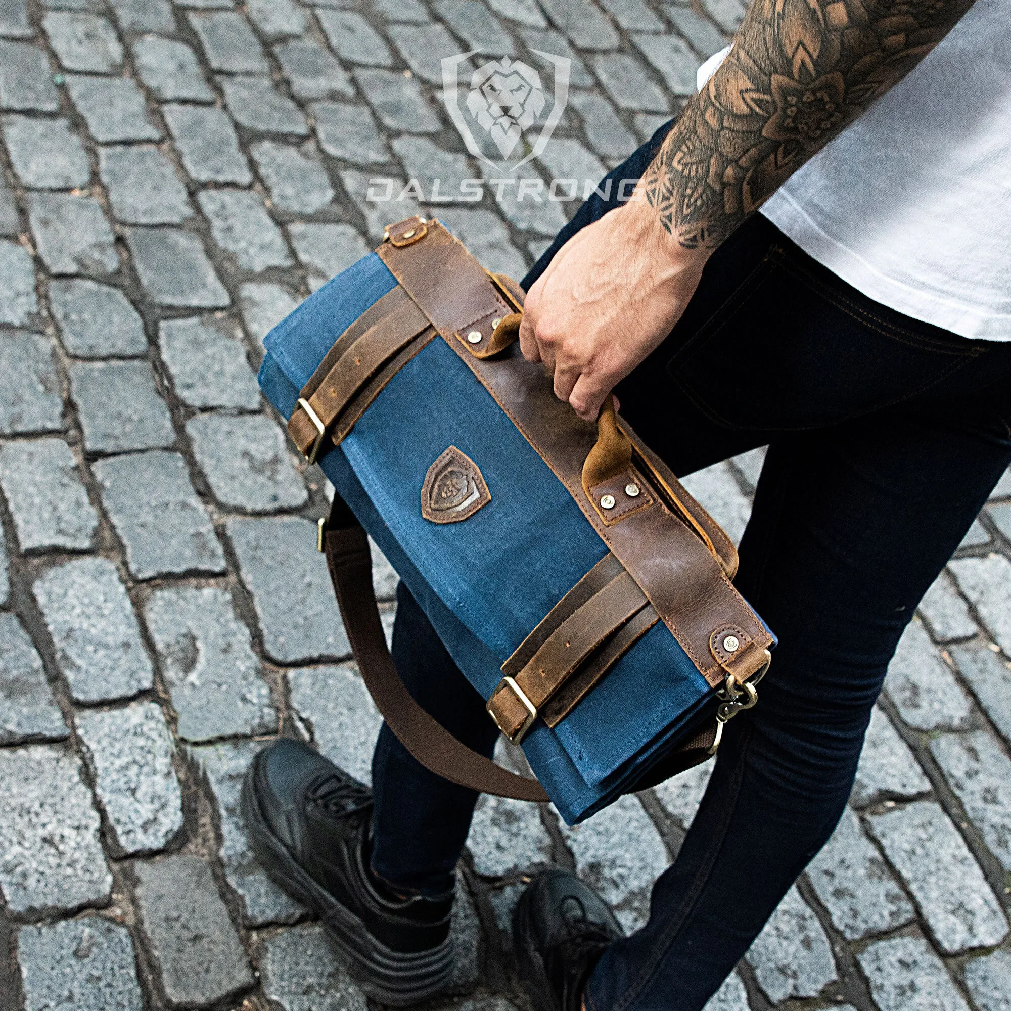 12oz Heavy Duty Canvas & Leather | Desert Drifter Brown | Nomad Knife Roll | Dalstrong ©