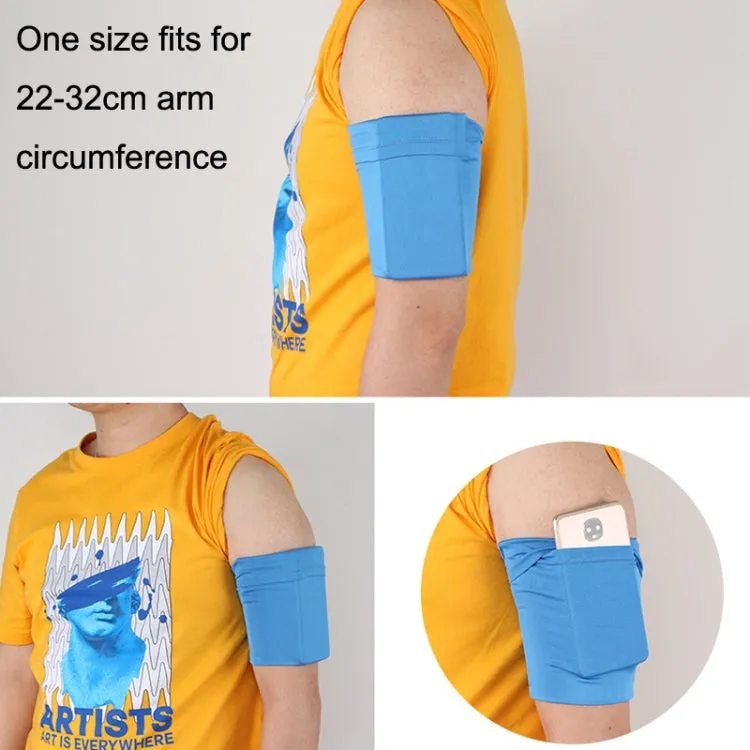 2pcs Outdoor Fitness Mobile Phone Arm Bag Sports Elastic Armbands(Light Blue)