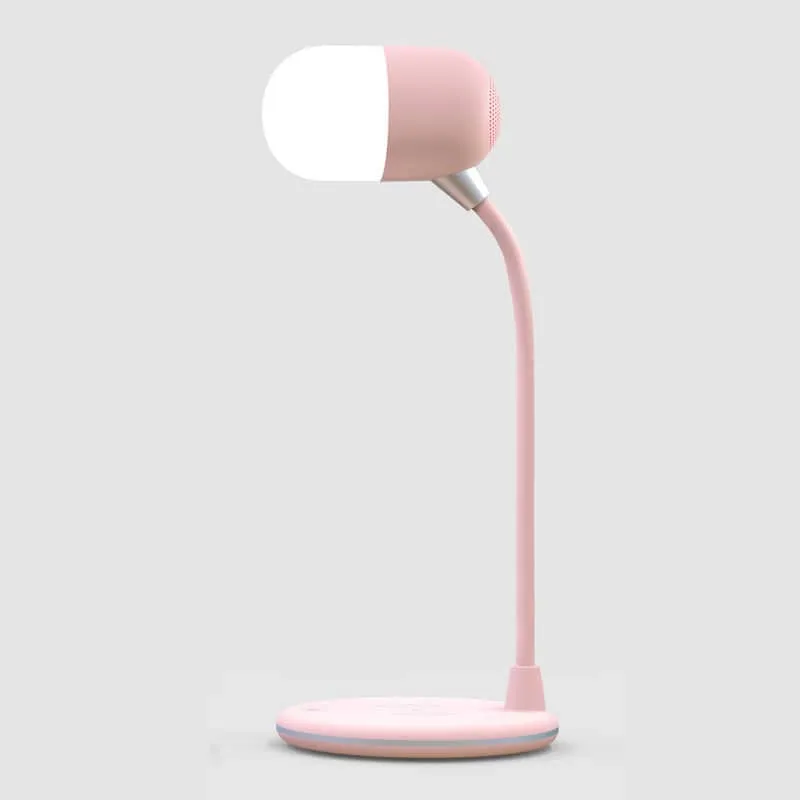 3 IN 1 Desk Lamp With Qi Wireless Charger 5W Bluetooth Speaker USB Dimmable For Bedroom