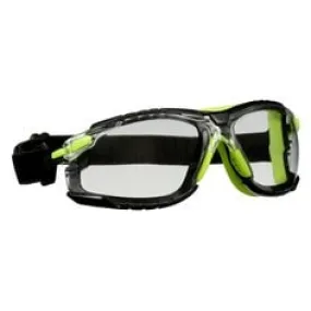 3M™ Solus™ 1000 Series S1201SGAF-TSKT, Grn/Blk, Scotchgard™ Anti-Fog Coating, Clear AF-AS lens, TPE/Strap only, 20 ea/Case