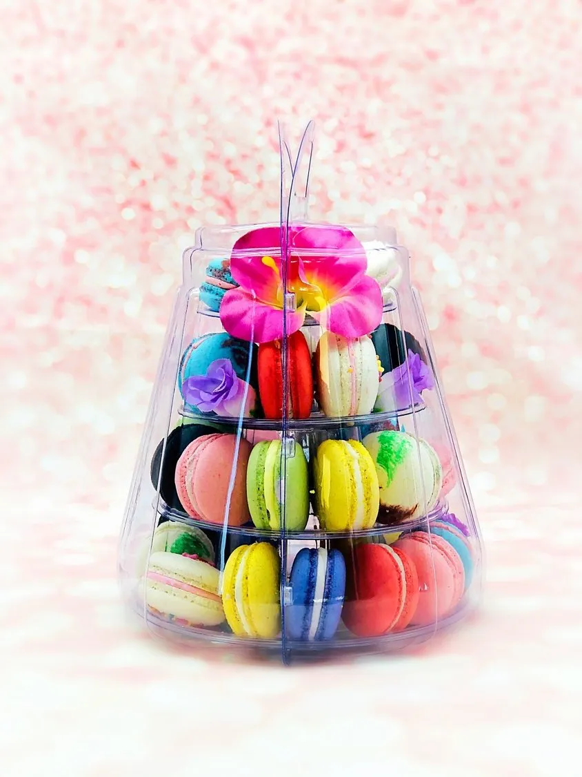 4 Tier Macaron Tower with Protective Case | Adjustable and Reusable