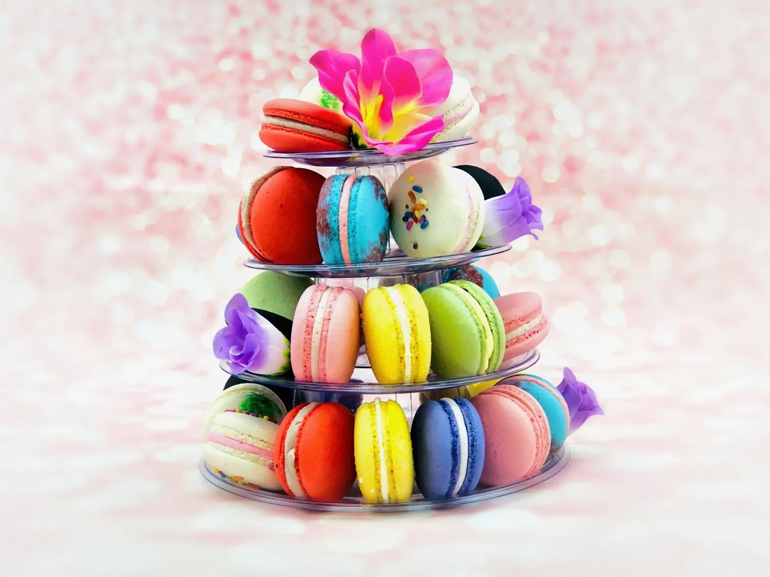 4 Tier Macaron Tower with Protective Case | Adjustable and Reusable