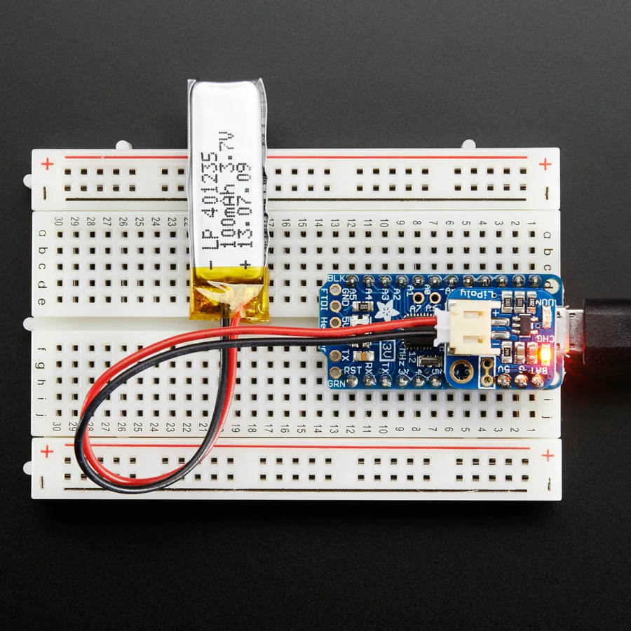 Adafruit LiIon/LiPoly Backpack Add-On for Pro Trinket/ItsyBitsy