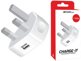 Advanced Accessories Charge-iT USB Mains Charger