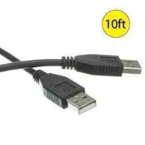 Amzer USB 2.0 Type-A Male to Type-A Male Extension 10ft Cable - Black