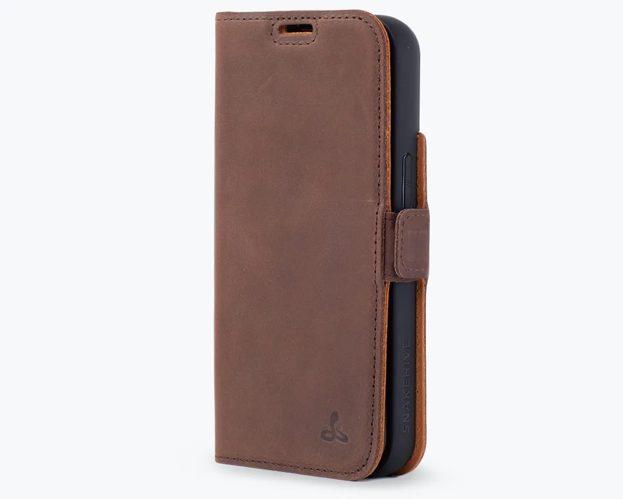 Apple iPhone 14 - Vintage Leather Wallet (Side Clasp)