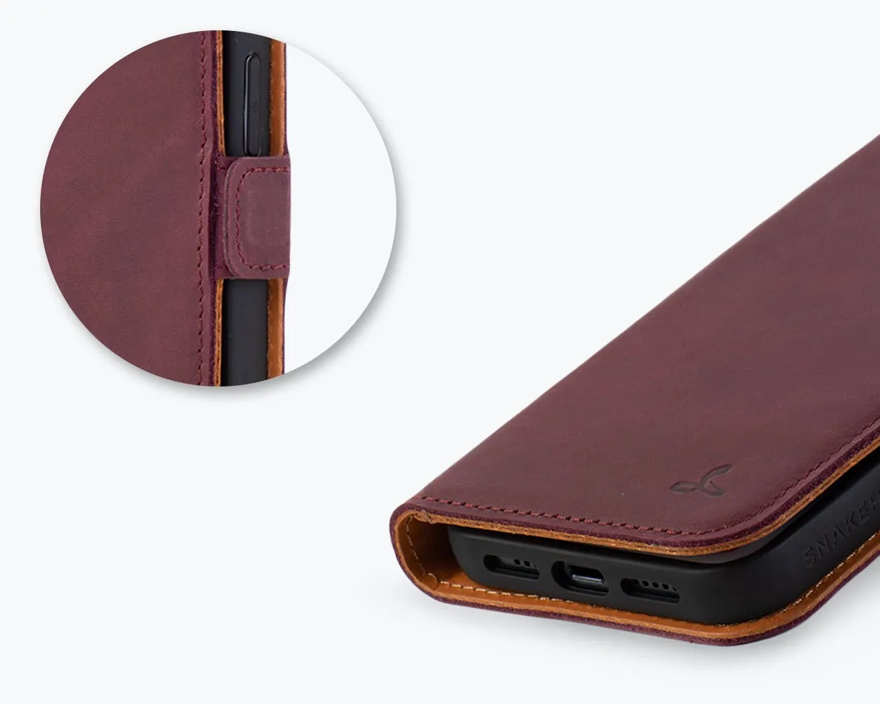 Apple iPhone 14 - Vintage Leather Wallet (Side Clasp)