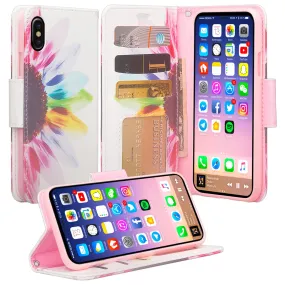 Apple iPhone ??? | iPhone Ten Case, iPhone ??? | iPhone Ten Wallet Case, Slim Flip Folio [Kickstand] Pu Leather Wallet Case with ID & Card Slots & Pocket   Wrist Strap - Vivid Sunflower