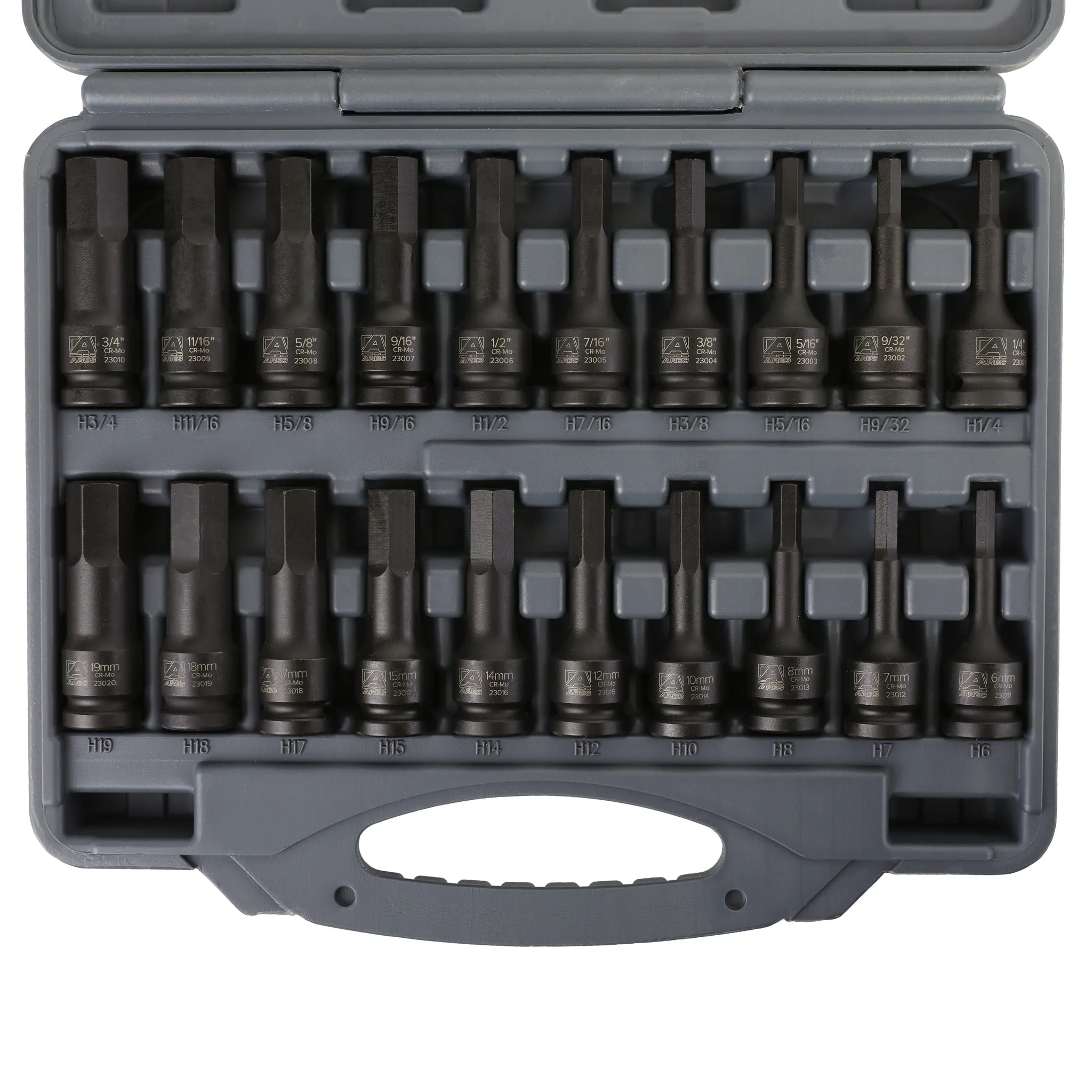 ARES 23000 - 20-Piece 1/2-Inch Drive Master Impact Hex Driver Set