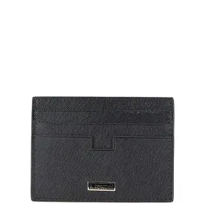 A.Testoni Leather Card Case Black