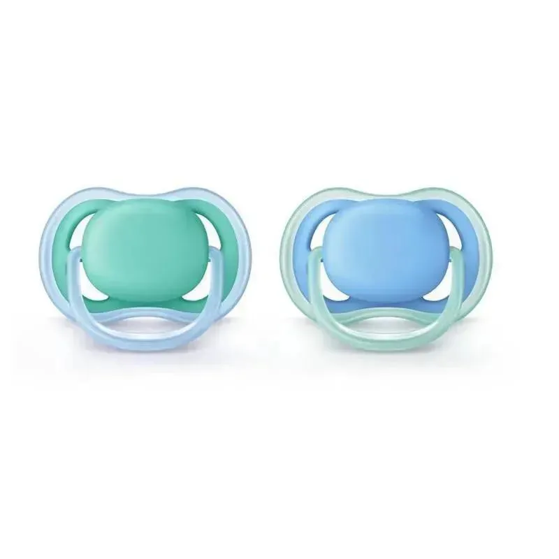 Avent - 2Pk Ultra Air Pacifier, 6/18M, Blue/Green