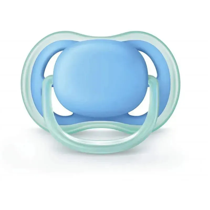 Avent - 2Pk Ultra Air Pacifier, 6/18M, Blue/Green