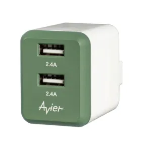 Avier COLOR MIX 4.8A USB 電源供應器 (24W/ Dual Port USB) - Army Green - Brand New