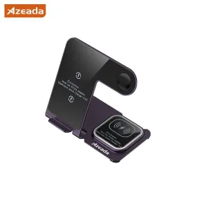 Azeada PD-W19 Metal 3 in 1 Wireless Charger Stand - Purple