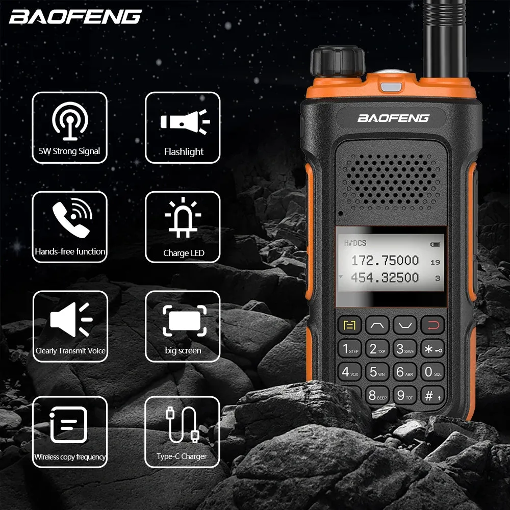 Baofeng UV-10 Pro Walkie Talkie Wireless Copy Frequency Dual Band 999CH Type-C Long Range High Power UV-5R Ham Two Way Radio