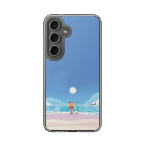 Bee & Puppycat Beach Clear Phone Case, Protective Phone Cover