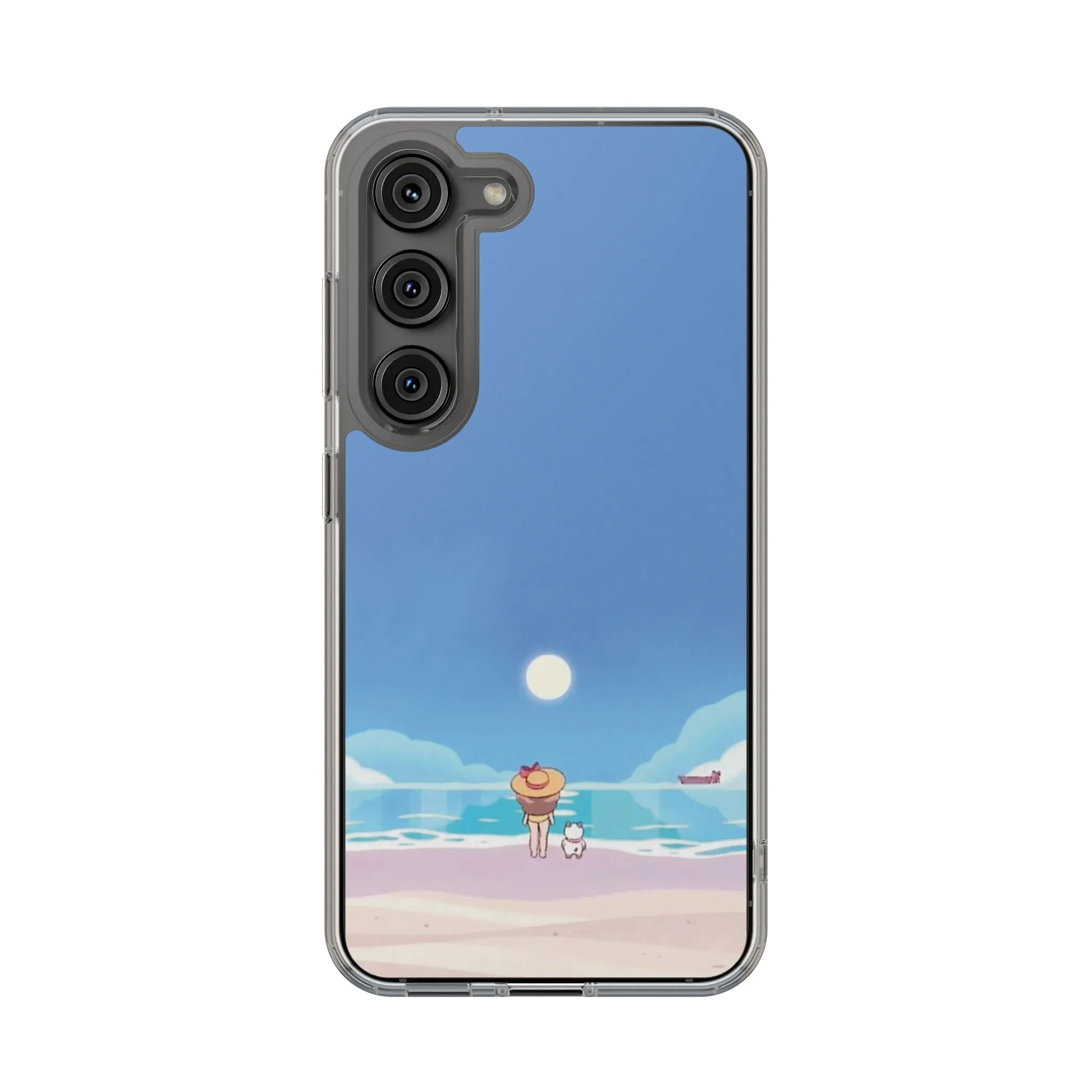 Bee & Puppycat Beach Clear Phone Case, Protective Phone Cover