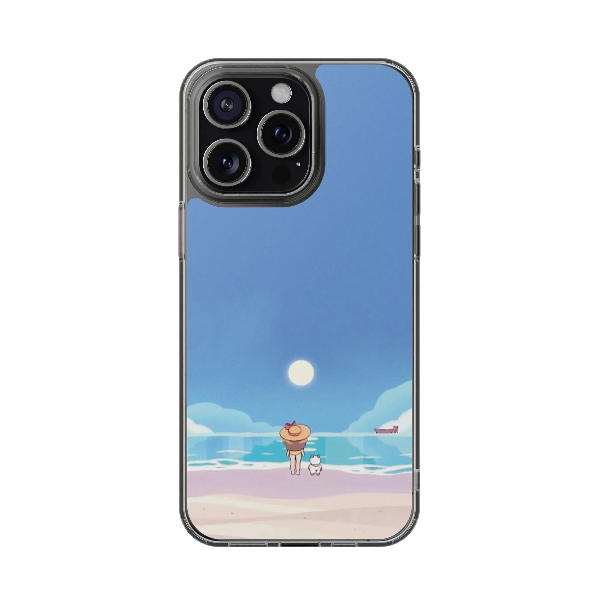 Bee & Puppycat Beach Clear Phone Case, Protective Phone Cover