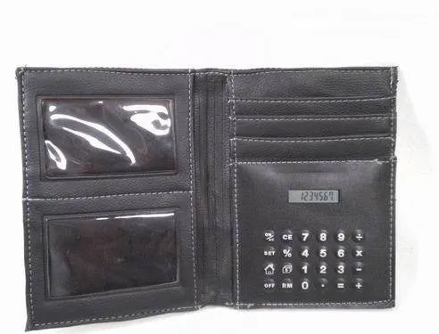 black passport wallet with calculator Case of 12