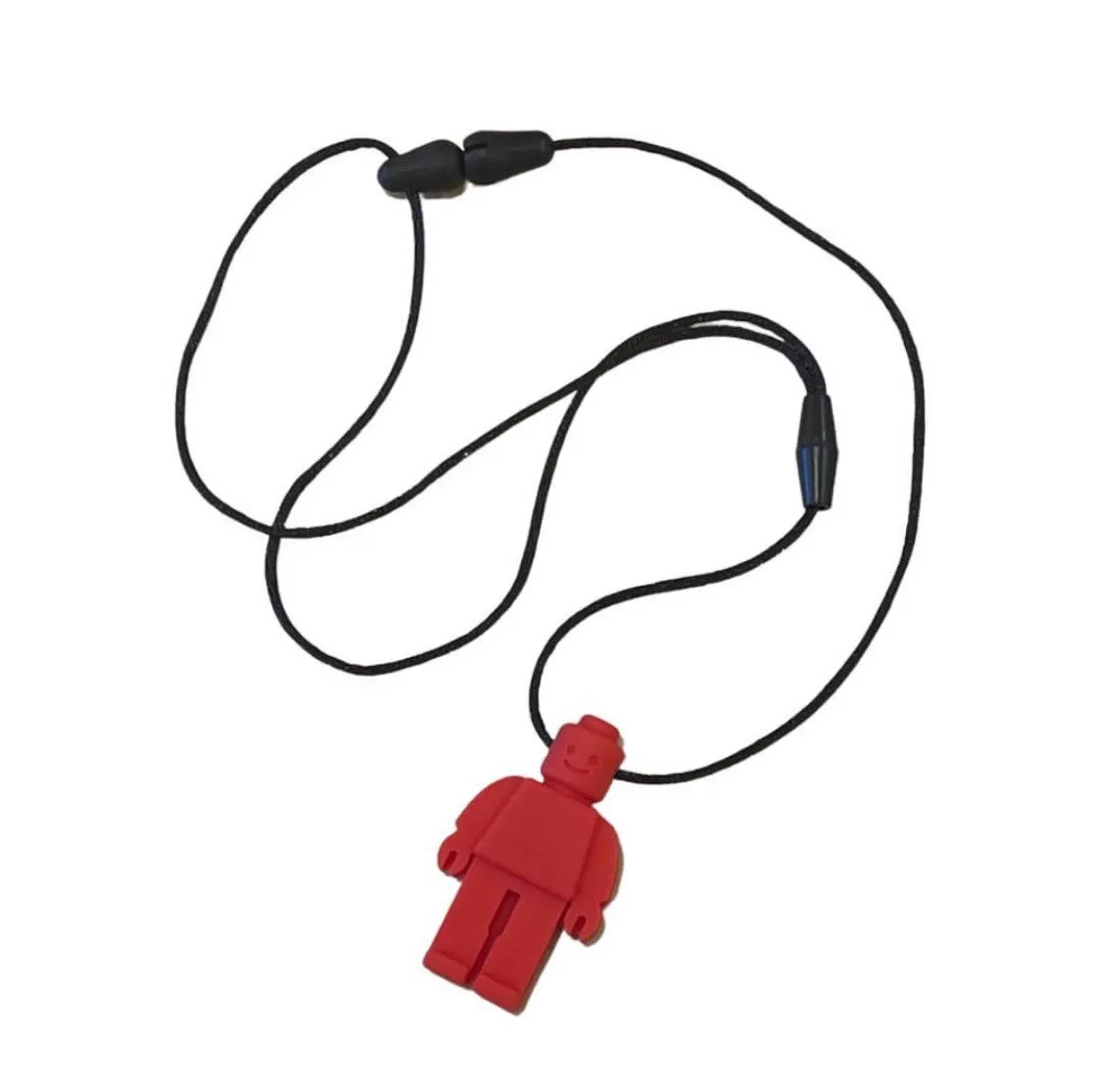 Block Man Sensory Chew Necklace - Free Hygiene Case