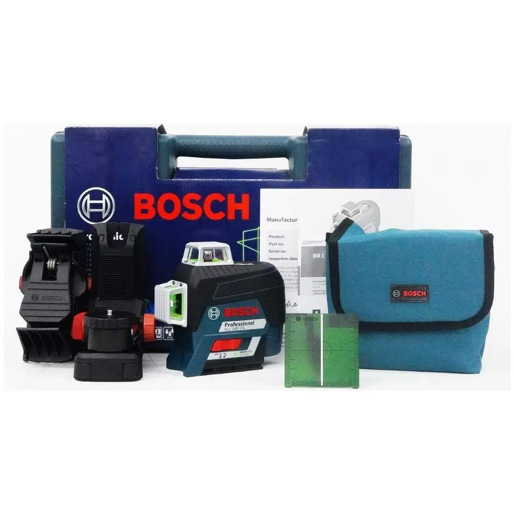 Bosch GLL 3-80 CG Line Laser Level (Green Laser) [3x 360° Lines] (100 meters)