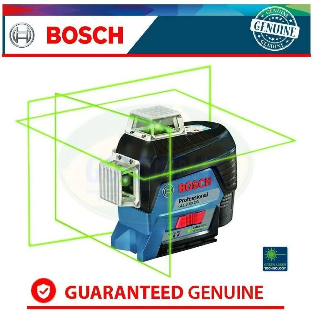 Bosch GLL 3-80 CG Line Laser Level (Green Laser) [3x 360° Lines] (100 meters)