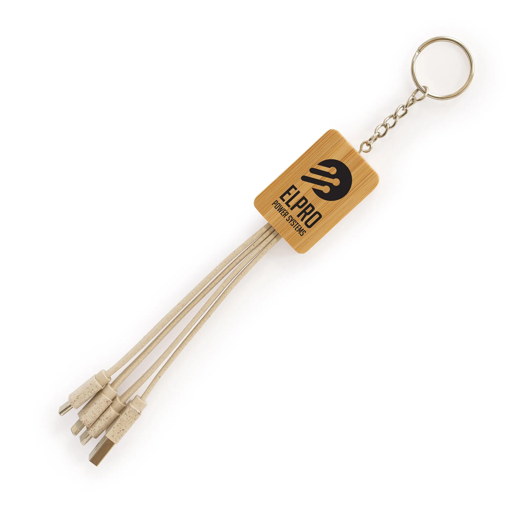 Branded Rectangle Bamboo And Wheat Straw Keyring