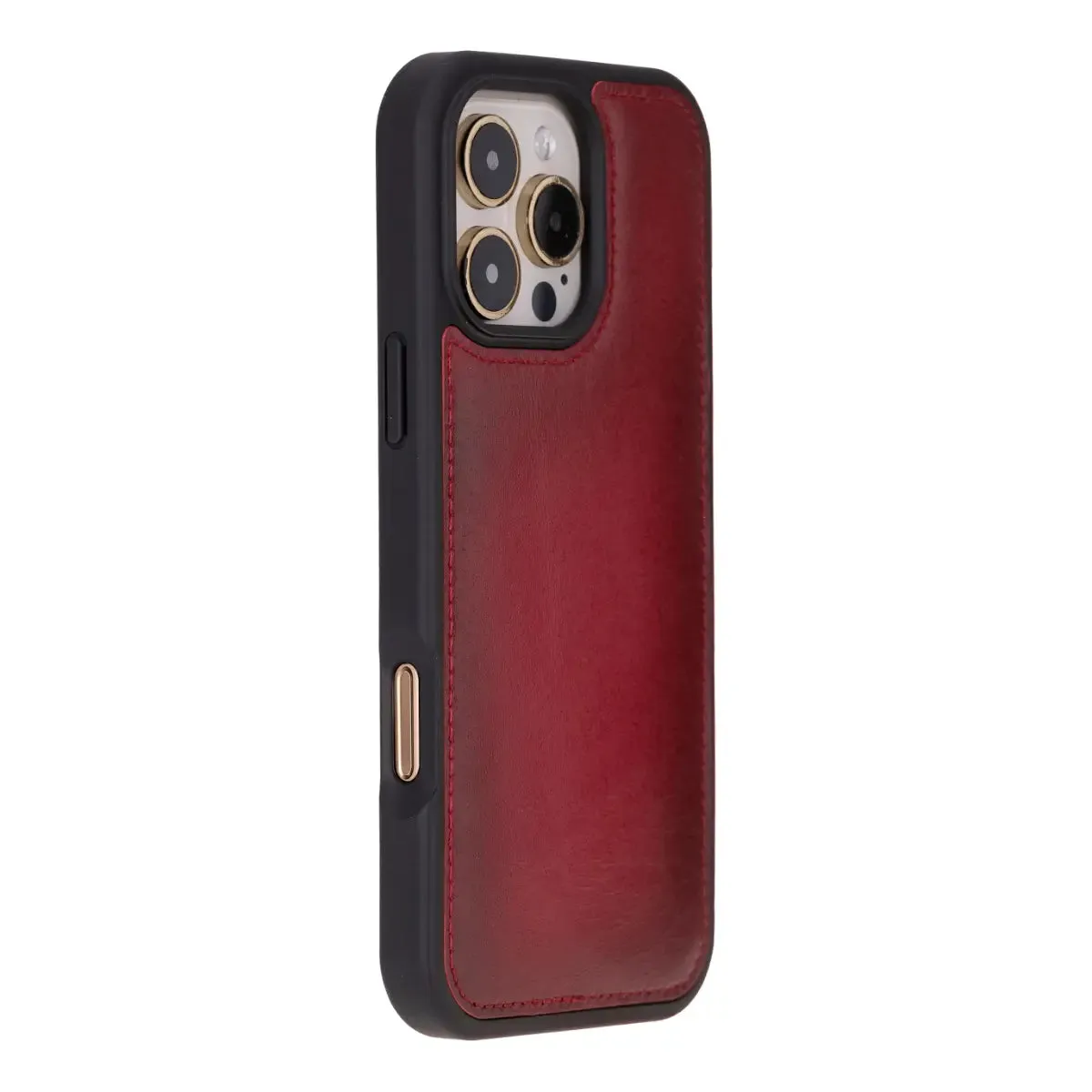 Burnished Red Leather iPhone 16 Pro Max Wallet Case