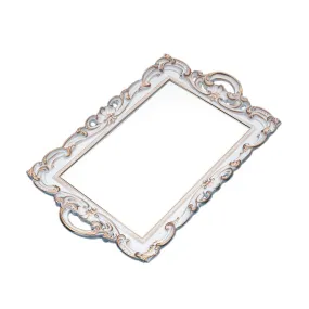 CALANDIS Nordic Retro Mirror Plate Decorative Tray for Wedding Home Ornaments Dessert White Rectangle