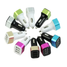 Car Styling 3-USB Car Charger Adapter Ports 5.1A For iPhone6 5S Samsung Note4 S5 HTC LG