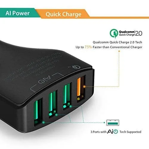 CC-T4 54W 4 Port Usb Qualcomm Quick Charge 2.0 Car Charger