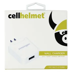 CellHelmet Single USB Wall Charger (2.1A/10.5W) - White