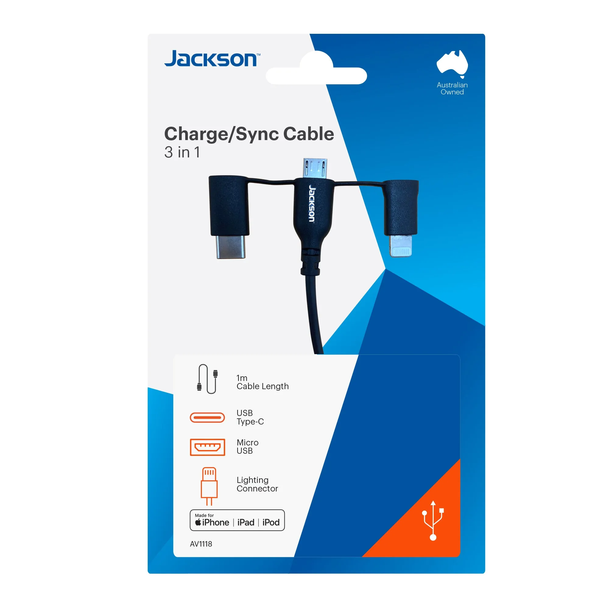 Charge/Sync Cable - 3 in 1