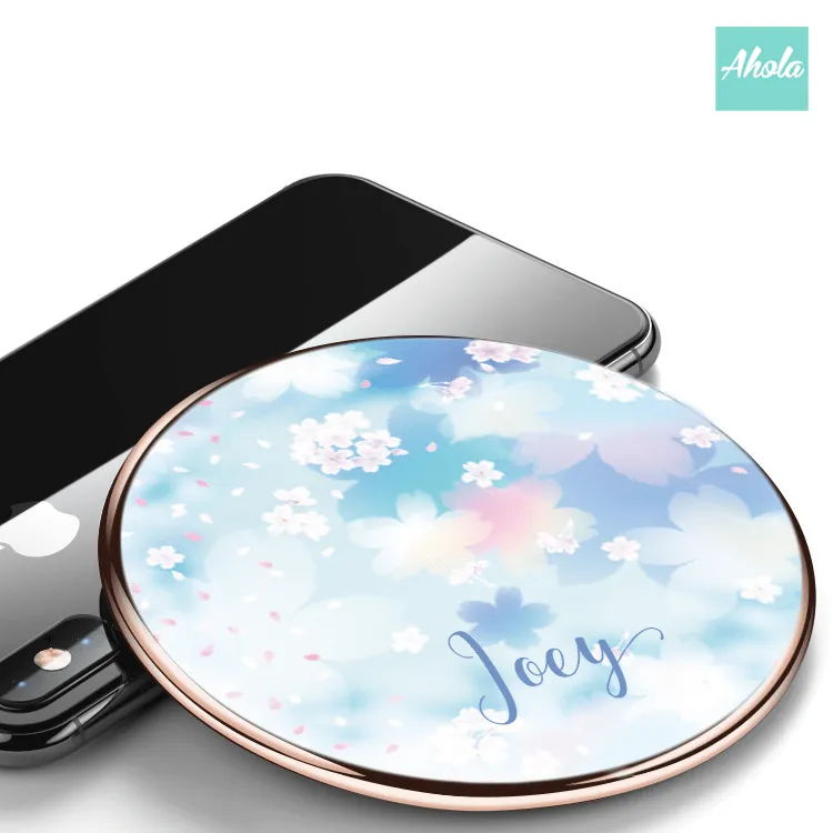 【Cherry Blossom】15W Ultra thin FastWireless Charger Pad 櫻花名字無線差電板