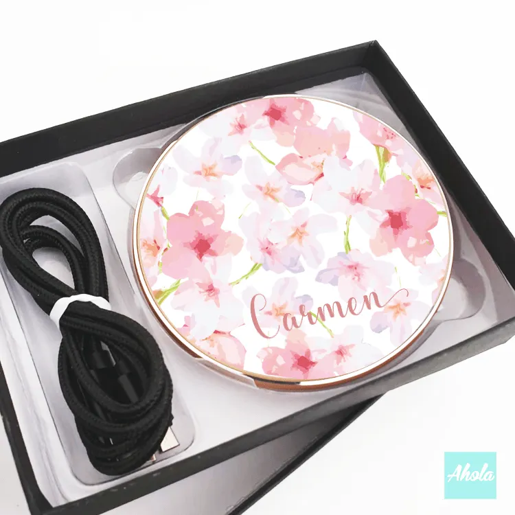 【Cherry Blossom】15W Ultra thin FastWireless Charger Pad 櫻花名字無線差電板