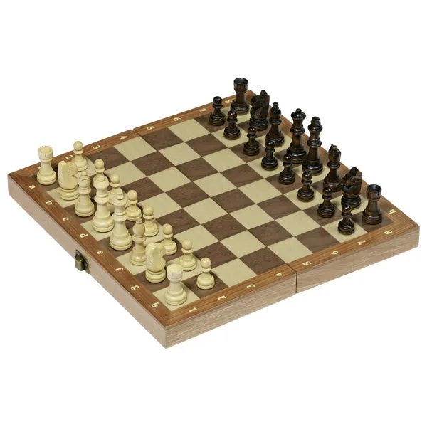 Chess set in a wooden hinged case