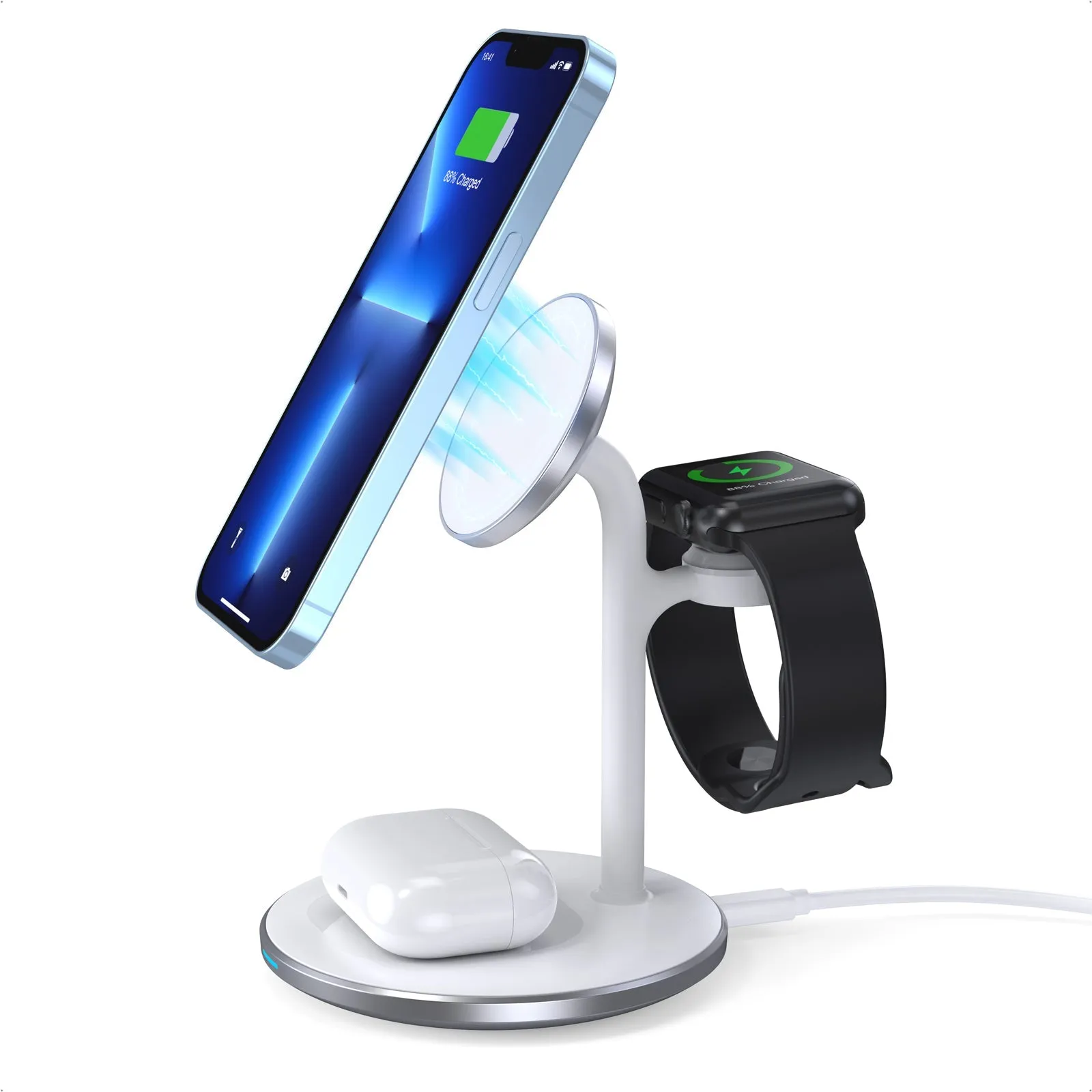 Choetech Magleap Duo 3in1 Magnetic wireless charger station for iPhone 12/13/14 series,AirPods Pro with Iwatch holder