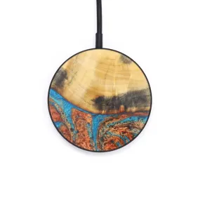 Circle Wood Resin Wireless Charger - Carri (Teal & Gold, 604028)