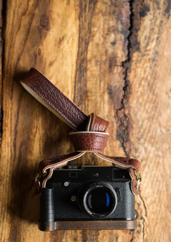 Classic American Bison Leather Neck Strap