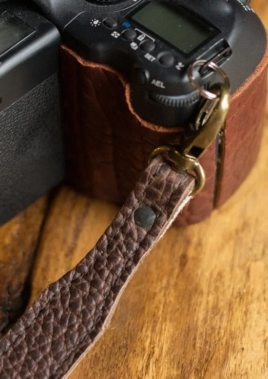 Classic American Bison Leather Neck Strap