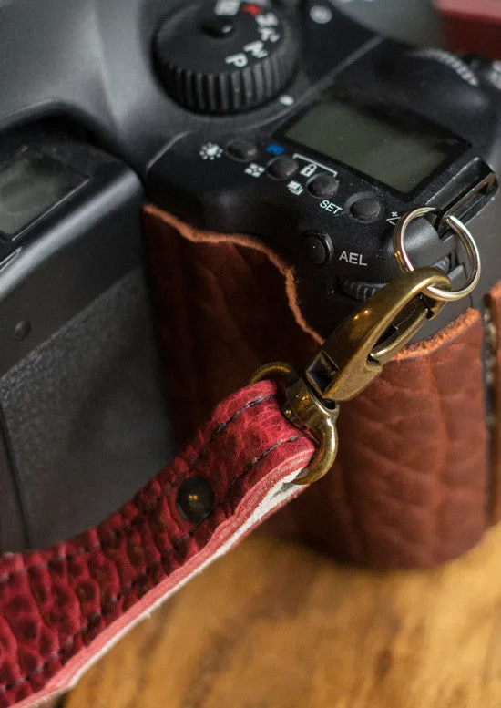 Classic American Bison Leather Neck Strap