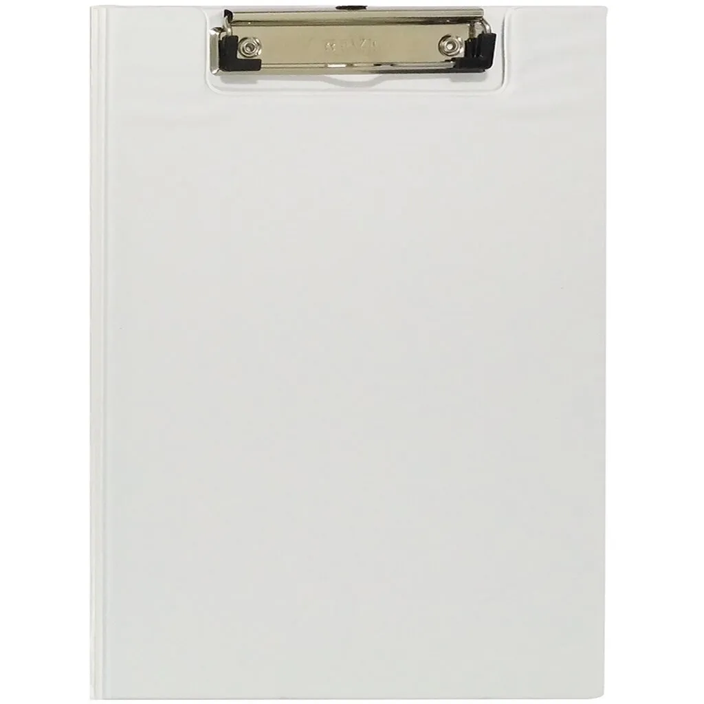 Clip Folder with Low Profile Clip A4 Size PVC White