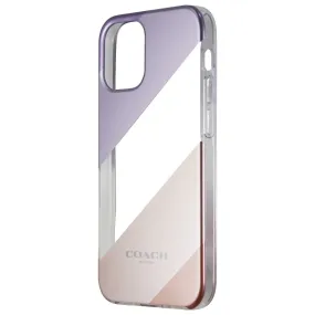 Coach Protective Case for iPhone 12 mini - Diagonal Stripe Metallic Pink/Purple