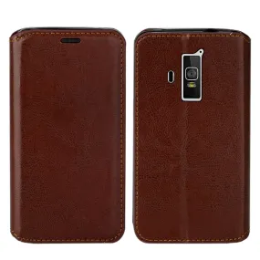 Coolpad Rogue Wallet Case, Flip Fold[Kickstand] Pu Leather Wallet Case with ID & Credit Card Slots for Rogue - Brown