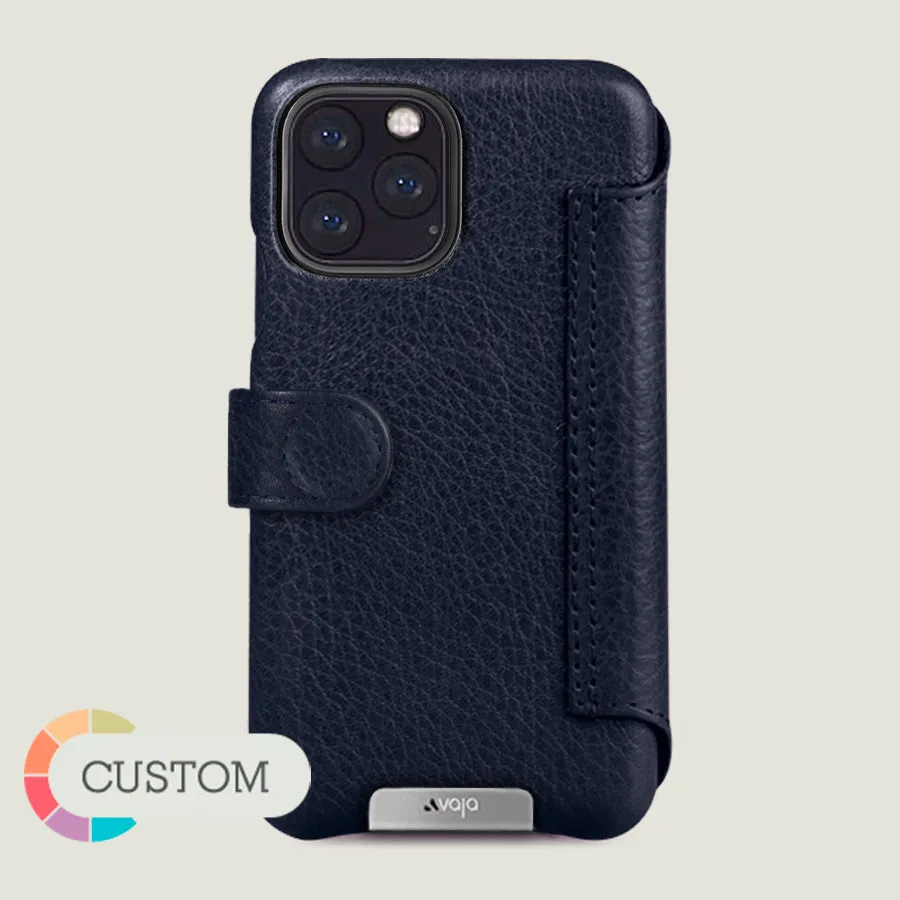 Customizable iPhone 11 Pro Wallet leather case with magnetic closure