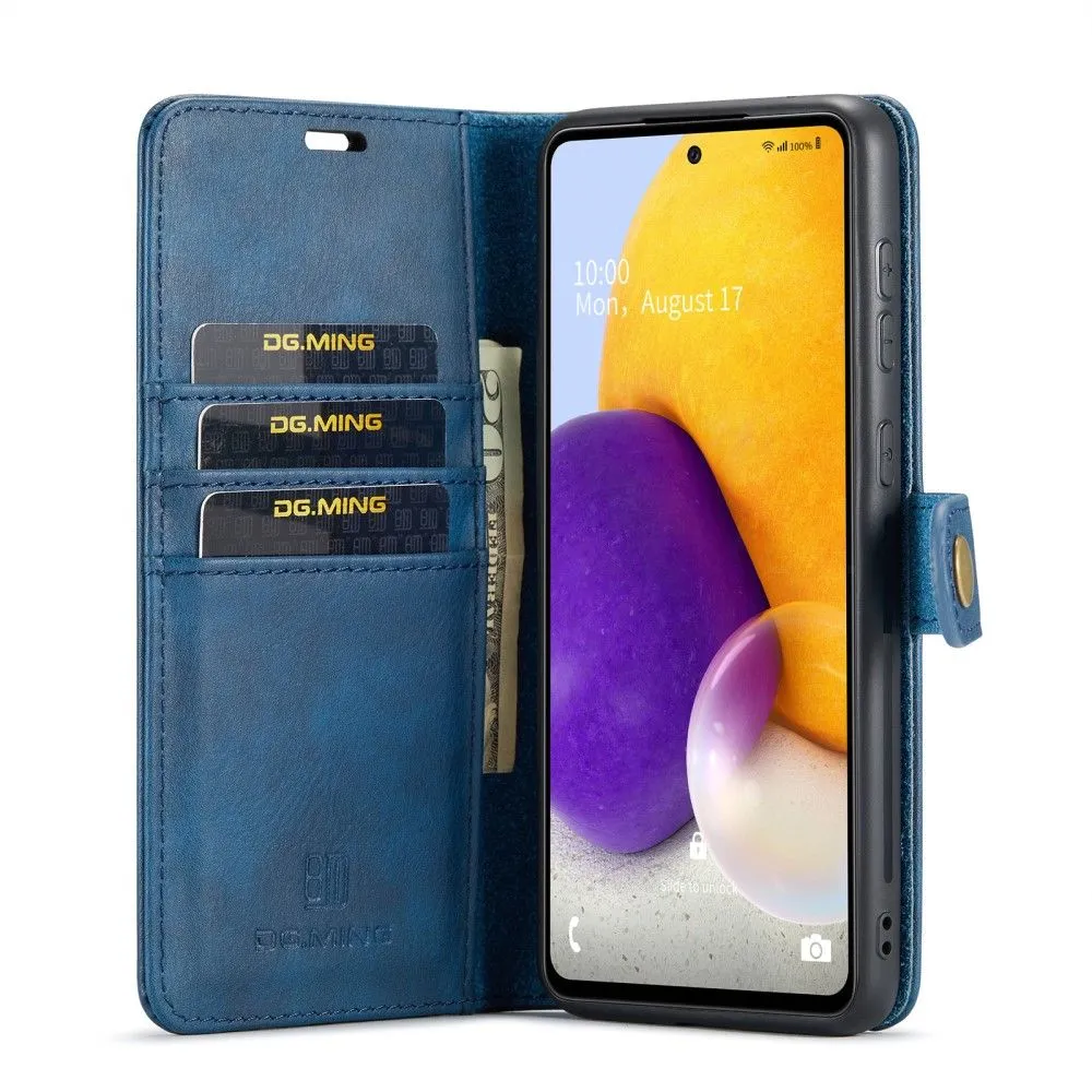 DG.MING Samsung Galaxy A73 2-in-1 Wallet Case - Blue