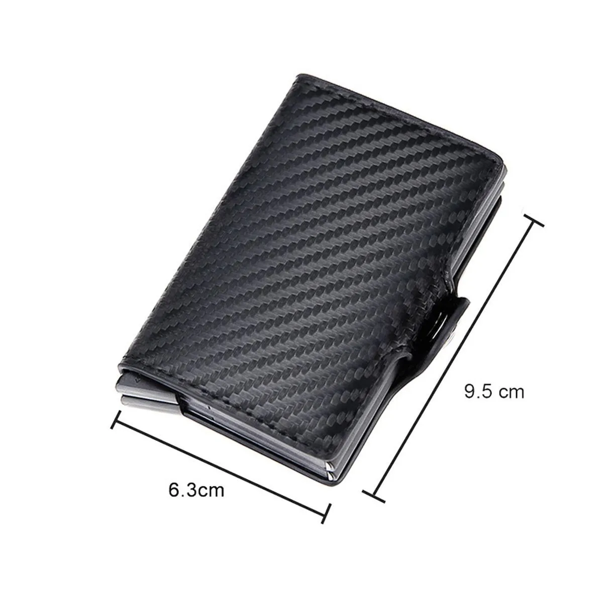 Double Carbon Fiber RFID Pop Up Card Holder Wallet