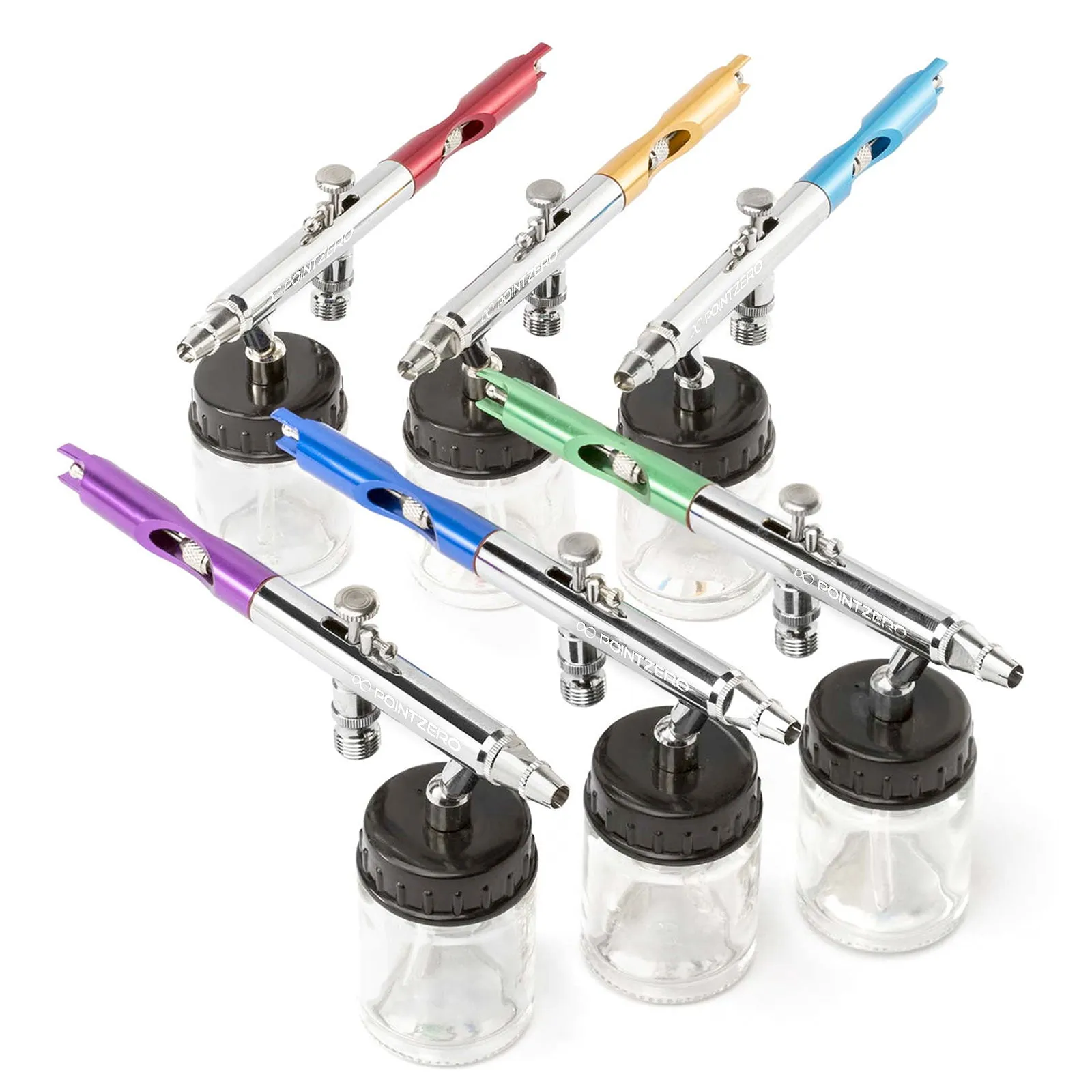 Dual Action Airbrush Set (6) with Carrying Case