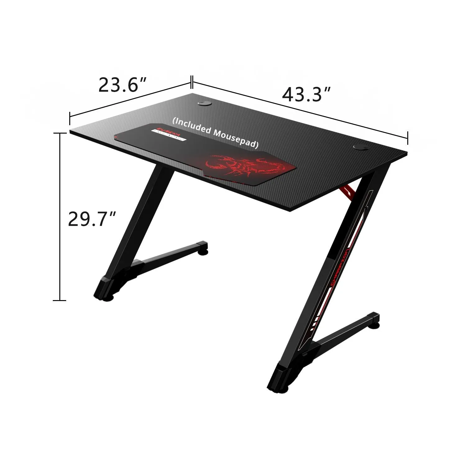 Eureka Ergonomic Small Gaming Computer Desk (Black)