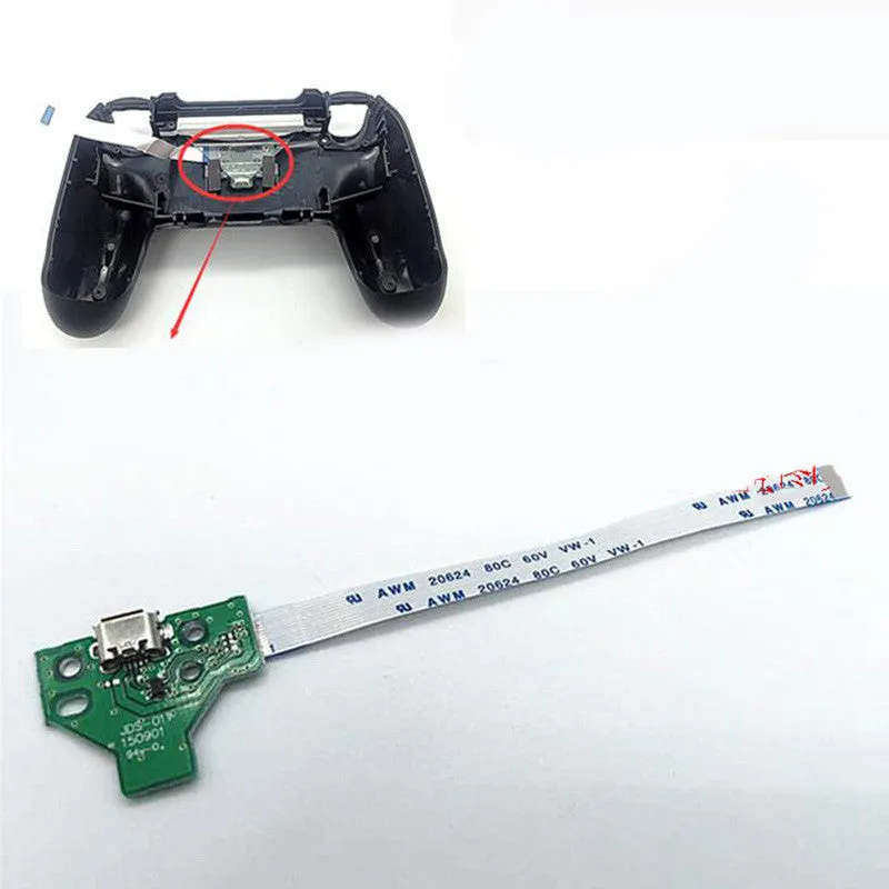 eXtremeRate USb Charging Port Charger Socket Board & Flex Cable For 2rd PS4 Controller Blue - GP4F0042